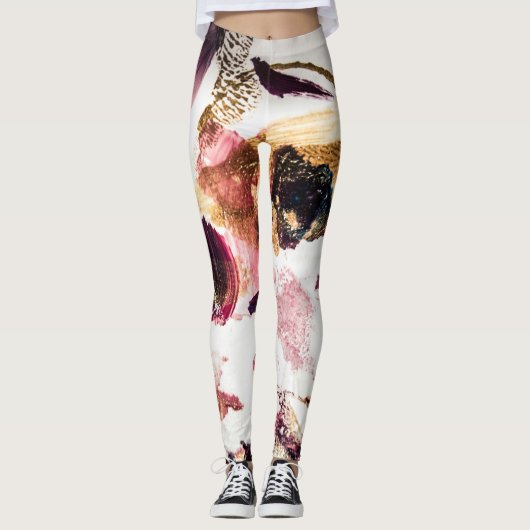 Abstract Gouden Sparkles Creatieve Kunst Leggings (Voorkant)
