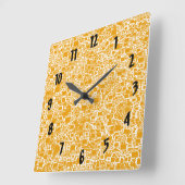 Abstract gouden witte hedendaags patroon vierkante klok (Hoek)