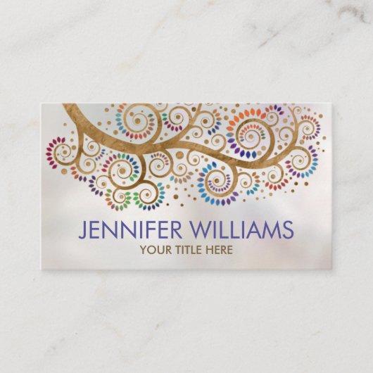 Abstract gouden zwijn tak van de boomstam - kleurr visitekaartje (Voorkant)