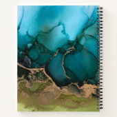 Abstract Goudfolie Zwart Blauwgroen Monogram Notit Notitieboek (Achterkant)
