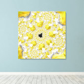 Abstract goudgeel fractal canvas afdruk (Insitu (Houten vloer))