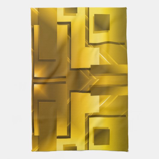 Abstract goudgeel theedoek (Verticaal)