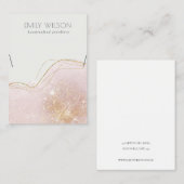 Abstract goudglitter  Ketting Visitekaartje (Voorkant / Achterkant)