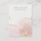Abstract goudglitter  Ketting Visitekaartje (Voorkant)