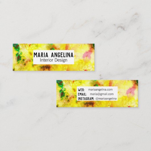 Abstract goudgroen voor moderne Waterverf Mini Visitekaartje (Voorkant / Achterkant)
