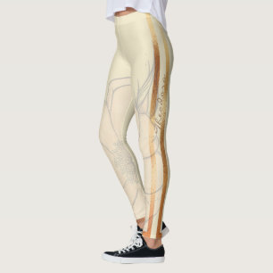 Abstract goudkalk leggings