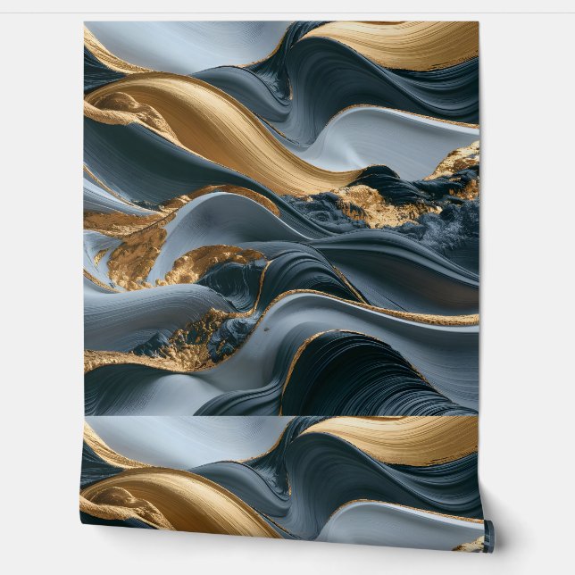 Abstract goudlandschap behang (Afrollen)