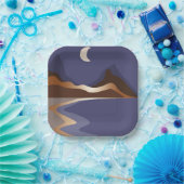 Abstract goudlandschap papieren bordje (Feest)