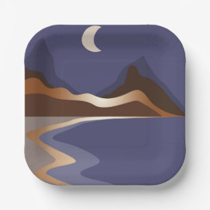 Abstract goudlandschap papieren bordje