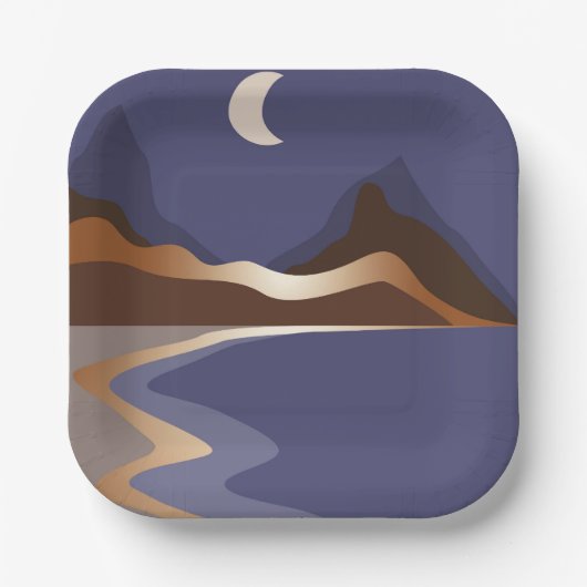 Abstract goudlandschap papieren bordje (Voorkant)
