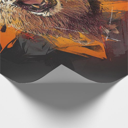 Abstract goudleeuw cadeaupapier (Hoek)