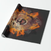 Abstract goudleeuw cadeaupapier (Uitgerold)