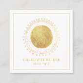 Abstract goudoliecirkel vierkante visitekaartje (Voorkant)