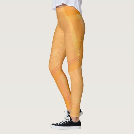 Abstract goudOranje Floral Leggings (Links)
