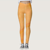 Abstract goudOranje Floral Leggings (Voorkant)
