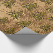 Abstract goudpapier en dunne kerstboom cadeaupapier (Hoek)