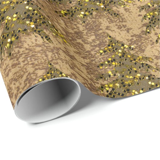 Abstract goudpapier en dunne kerstboom cadeaupapier (Rol Hoek)