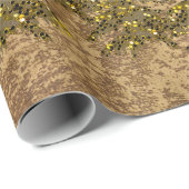 Abstract goudpapier met gouden sterren, maan cadeaupapier (Rol Hoek)