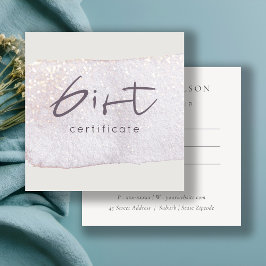 Abstract goudpenseel Lila cadeaubon Vierkante Visitekaartje