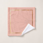 Abstract goudroze Floral Bad Handdoek (Wasdoekje)