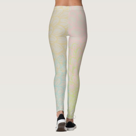 Abstract goudroze Floral Leggings (Achterkant)