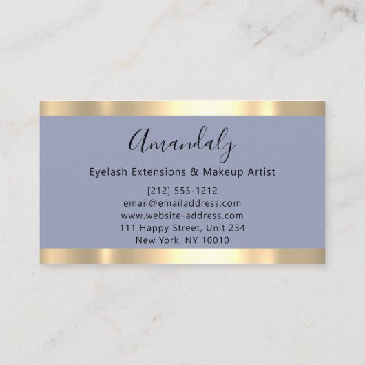 Abstract Goudstreken Lijst Marmer Smoky Blue Visitekaartje (Achterkant)