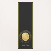 Abstract goudvlies Cirkel maan Gepersonaliseerd zw Yogamat (Voorkant)