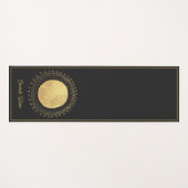 Abstract goudvlies Cirkel maan Gepersonaliseerd zw Yogamat (Voorkant (horizontaal))