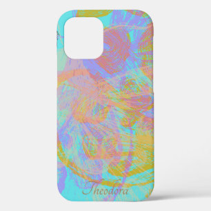Abstract goudvlinder Aquamarine Violet Case-Mate iPhone Case