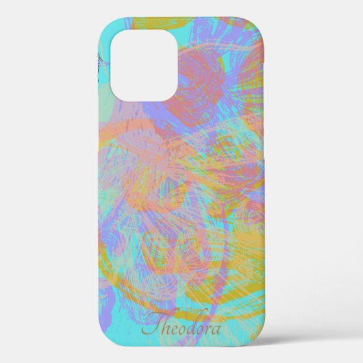 Abstract goudvlinder Aquamarine Violet Case-Mate iPhone Case (Achterkant)