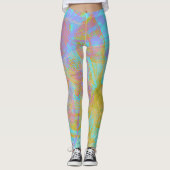 Abstract goudvlinder Aquamarine Violet Leggings (Voorkant)
