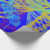 Abstract goudvlinder blauw deeg cadeaupapier (Hoek)