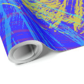 Abstract goudvlinder blauw deeg cadeaupapier (Rol Hoek)