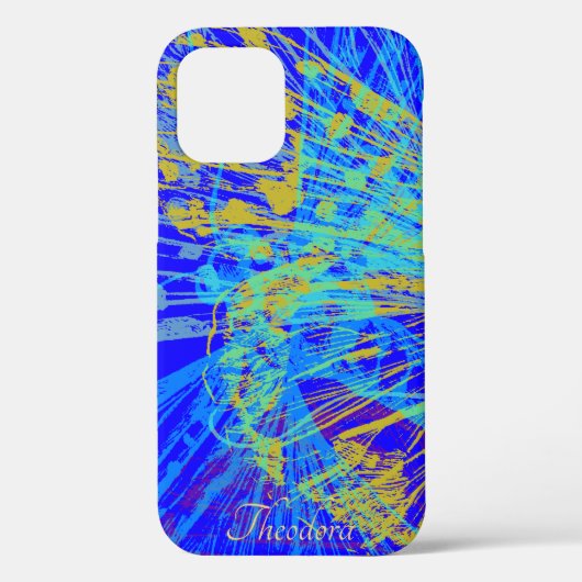 Abstract goudvlinder blauw deeg Case-Mate iPhone case (Achterkant)