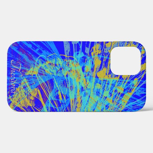 Abstract goudvlinder blauw deeg Case-Mate iPhone case (Achterkant (horizontaal))