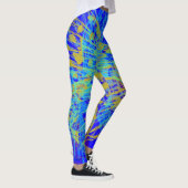 Abstract goudvlinder blauw deeg leggings (Rechts)