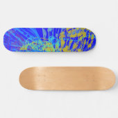 Abstract goudvlinder blauw deeg persoonlijk skateboard (Horizontaal)