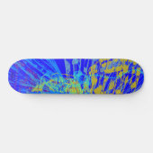 Abstract goudvlinder blauw deeg persoonlijk skateboard (Horizontaal)