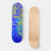Abstract goudvlinder blauw deeg persoonlijk skateboard (Voorkant)