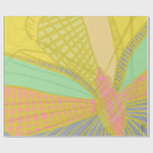 Abstract goudvlinder roze cadeaupapier (Vlak)
