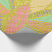 Abstract goudvlinder roze cadeaupapier (Hoek)