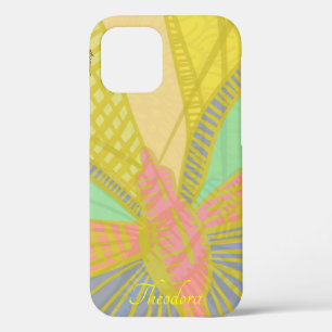 Abstract goudvlinder roze inktpatroon Case-Mate iPhone case