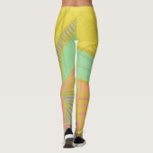Abstract goudvlinder roze leggings (Achterkant)