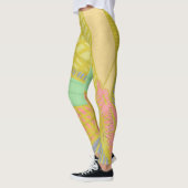 Abstract goudvlinder roze leggings (Links)