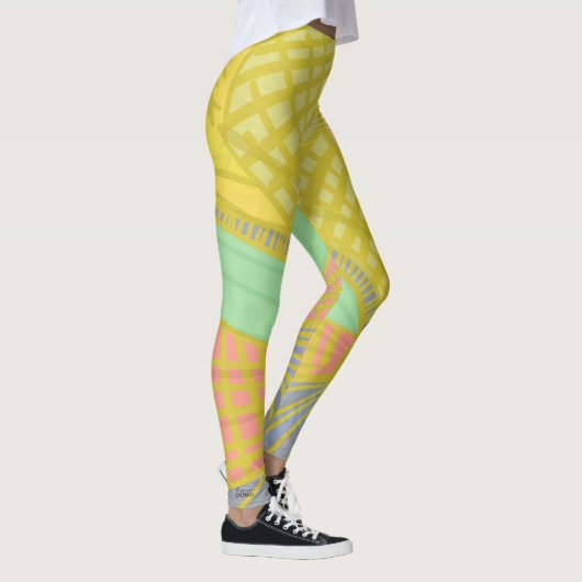 Abstract goudvlinder roze leggings (Rechts)