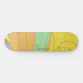 Abstract goudvlinder roze persoonlijk skateboard (Horizontaal)