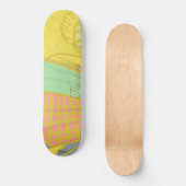 Abstract goudvlinder roze persoonlijk skateboard (Voorkant)