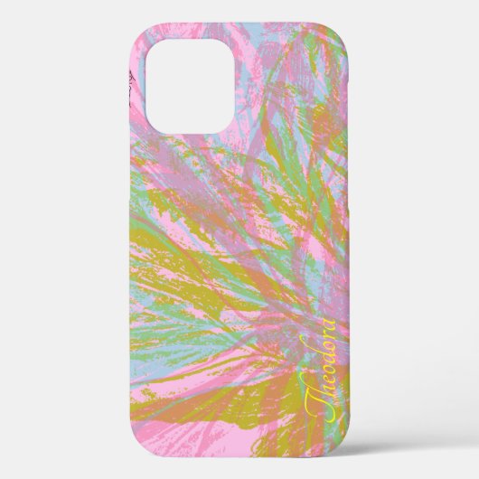 Abstract goudvlinder roze violet Case-Mate iPhone case (Achterkant)