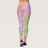 Abstract goudvlinder roze violet leggings (Achterkant)