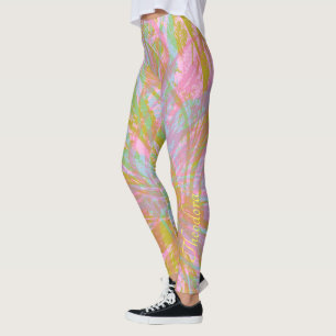Abstract goudvlinder roze violet leggings